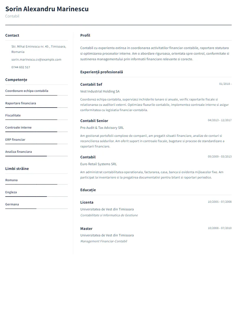 Exemplu CV Contabil - Sorin Alexandru Marinescu