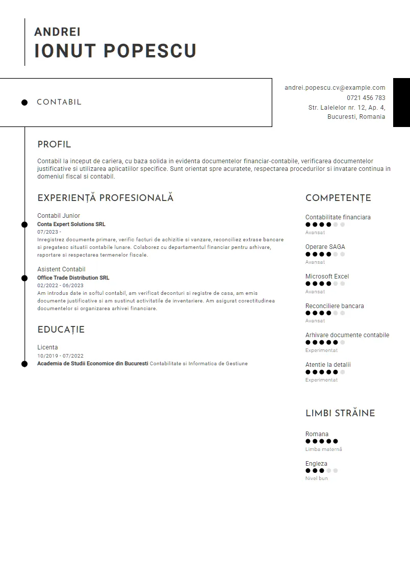 Exemplu CV Contabil - Andrei Ionut Popescu